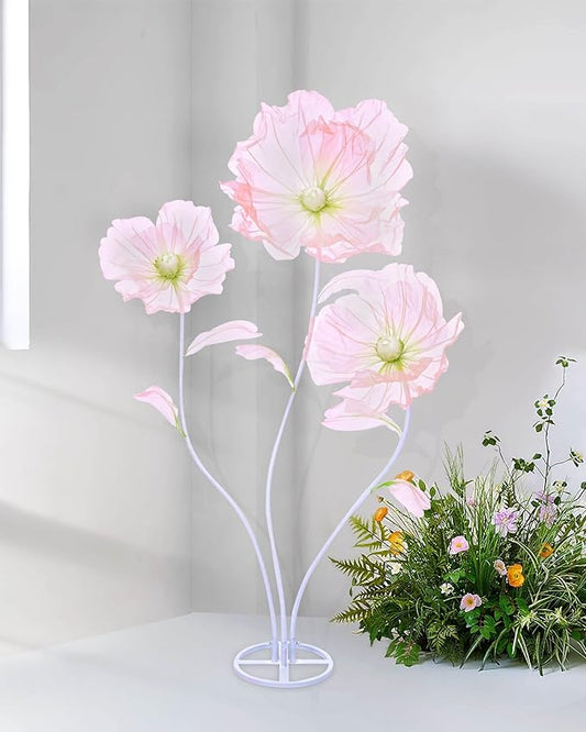 B-COOL Artificial Giant Flowers for Decoration: Pink Huge Flowers 5.58 ft Large Silk Flower Faux Floral for Wedding Reception Arrangements Photographic Props Party Background Decor