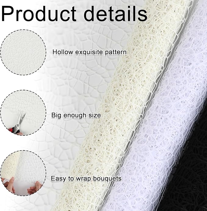 FOIMAS Flower Bouquet Wrapping Paper Roll,19.6" x 5 yrs Mesh Bouquet Wrapping Paper for Presents Flower Packaging Hand Decor,Milky White