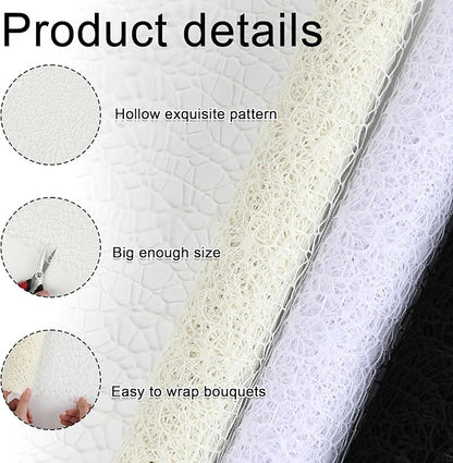 FOIMAS Flower Bouquet Wrapping Paper Roll,19.6" x 5 yrs Mesh Bouquet Wrapping Paper for Presents Flower Packaging Hand Decor,Milky White