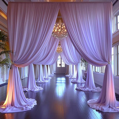 30x10ft Wrinkle Free Lavender Backdrop Curtain for Parties Soft Fabric Drapes Wedding Curtain Backdrop for Birthday Party Decorations Background for Photography 5x10ft,6 Panels