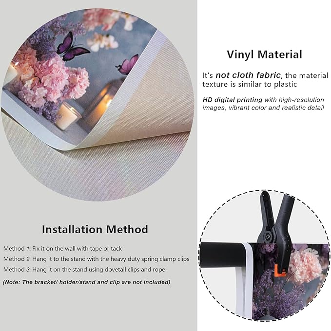YongFoto Elegant Flower Wall Backdrop 12x8ft Floral Butterfly Candle Photography Background Baby Bridal Shower Wedding Girl Birthday Party Banner Room Decor Portrait Photoshoot Wallpaper Photo Booth