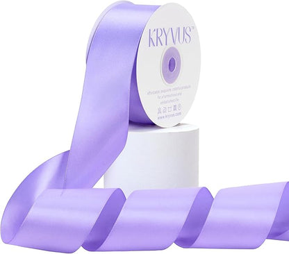 Lilac Satin Ribbon, Double Faced 2 Inch X 25 Yards Lilac Ribbon, Premium Satin Ribbon for Gift Wrapping, Crafts, Hair Bow Making, Sewing, Flower Bouquet, Wedding Party Decor