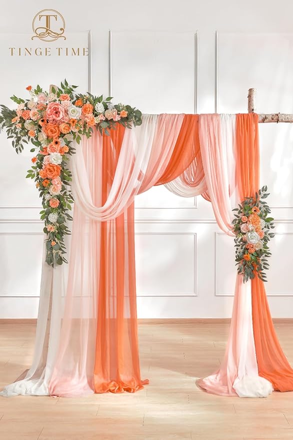TINGE TIME Artificial Arch Flowers Kit Pack of 5, Wedding Decorations for Reception with Hanging Flowers, Wedding Arch Silk Floral Arrangements Ceremony Backdrop Bridal Shower Outdoor Party Decor