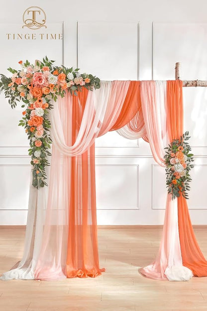 TINGE TIME Artificial Arch Flowers Kit Pack of 5, Wedding Decorations for Reception with Hanging Flowers, Wedding Arch Silk Floral Arrangements Ceremony Backdrop Bridal Shower Outdoor Party Decor