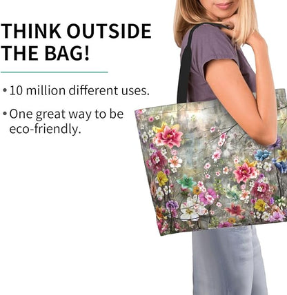 Sunflower Tote Bag For Women, Waterproof Shoulder Bags Big Reusable Grocery Handbag For Shopping Picnic Work Beach