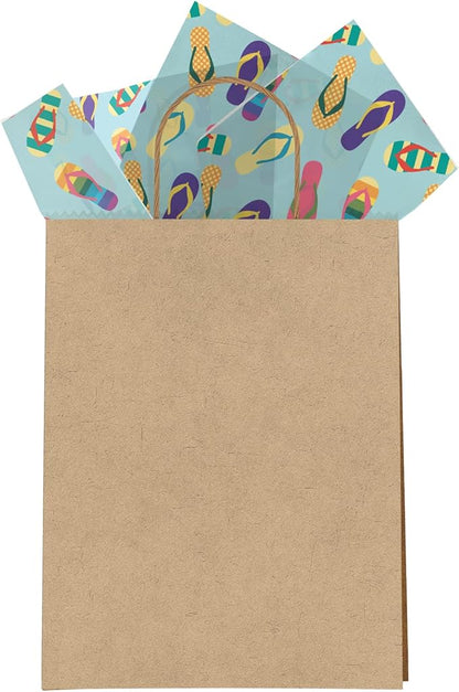 Pro Supply Global Sandals Printed Tissue Paper for Gift Bags or Boxes and Wrapping - Bulk Decorative Art Tissue Paper for Packaging and Gifting | 24 Sheets 20" x 30"