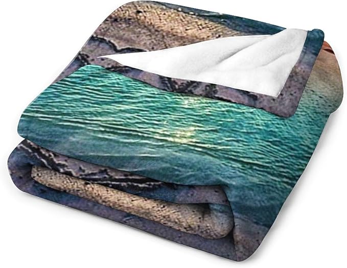 Love Ocean Beach Blanket - Gifts for Women, Men, Loved Ones - Soft Warm Cozy Fleece Throw for Kids, Adults - Couch, Sofa, Bed - 40"x50"