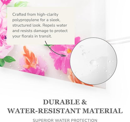 14 Reusable Floral Vase Bag for Bouquets - Portable Flower Bouquet Bags with Ventilation Holes and Ergonomic Handles, Gift-Ready, Jardin Multicolor