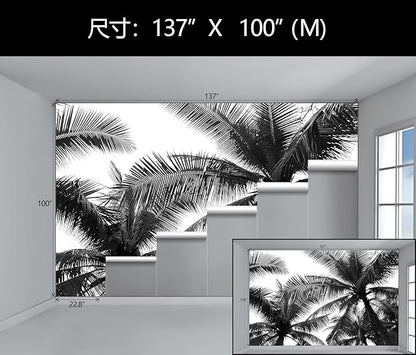 WFBHUA-Black Palm Tree Wallpaper Peel and Stick Tropical Self Adhesive Wall Mural for Living Room Bedroom 137"x100"