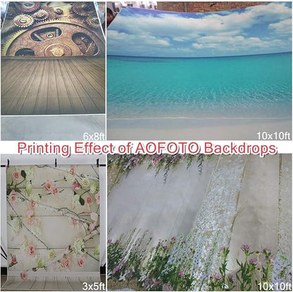 AOFOTO 10x6.5ft Cute Baby Elephant Backdrop Baby Shower Party Decoration Photography Background Watercolor Flowers Grey Wood Cartoon Girl Kid Boy Birthday Cake Dessert Table Banner Photo Studio Props