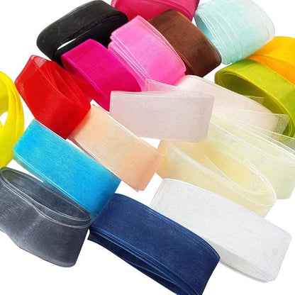 Chenkou Craft Solid Organza Ribbon Assorted 24 Yards Craft Bow Party Decoration Packing Ribbons (Mix, 3/4"(20mm))