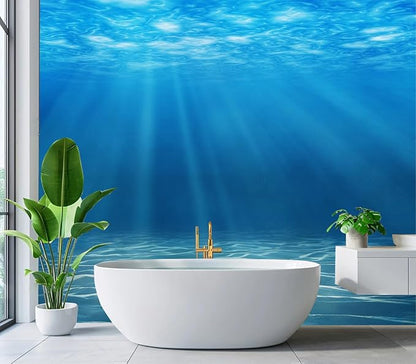 Cliouar-Waterfall in Underwater Light and Shadow Mural Wallpaper Peel and Stick 160" x 114"