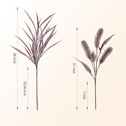 7 PCS Christmas Stems for Vases, 26 in Faux Stems Fake Plants Winter Stem Greenery Branches Fake Leaves Faux Foliage for DIY Craft Garland Home Kitchen Office Indoor Centerpiece Table Decor, Purple