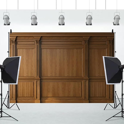 AOFOTO Vintage Room Inside Backdrop Classic French Frame Brown Walls Photo Background for Wedding Bridal Shower Party Banner Home Headboard Decor Wall Photo Studio Booth Props 10x7ft