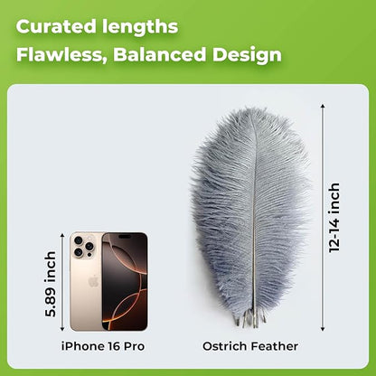 Piokio 20 pcs Natural Grey Ostrich Feathers 12-14 inch(30-35 cm) Bulk for Wedding Party Centerpieces and DIY Clothes Decoration, Gatsby Decorations