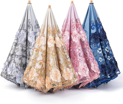Honeystore Flower Lace Parasols for Wedding Party Lace Bridal Umbrella