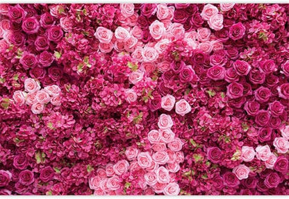 Hot Pink Red Rose Flower Backdrop Flower Wall Backdrop for Girls Woman Birthday Wedding Anniversary Bridal Shower Party Decorations Photo Booth Studio Props Vinyl 12x8ft