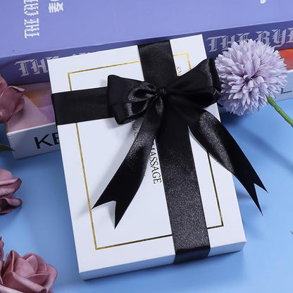 Black Ribbon for Gift Wrapping, 1 inch Polyester Satin Hair Ribbons for Flower Bouquet, Weeding Decoration, Baby Shower, Crafts Bows Fabric Christmas Ribbon 25 Yards