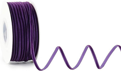 MAYREEL 1/8 Inch Purple Velvet Ribbon Thin Vintage Ribbon for Halloween Wedding Invitations Crafts Gift Wrapping Party Favor Boxes 50 Yards