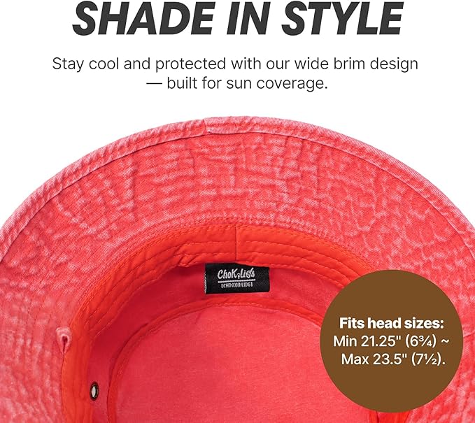 Hot Summer Bucket Hat - Trendy Cotton Sun Hat for Beach, Golf, Fishing - Fun Outdoor Vacation Boonie for Men and Women