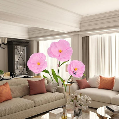 5.8 Ft Giant Artificial Flowers,Large Paper Flower,Huge Poppy Flowers Decoration for Wedding,Hotel,Office,Window Display and Home Farmhouse Decor(Pink)
