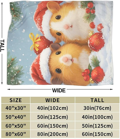 Guinea Pig Blanket Cute Christmas Guinea Pig Throw Blanket Soft Cozy Fleece Fuzzy Stuffed Plush Flannel Gifts for Girls Women Boys Kids Adults 40''x50''