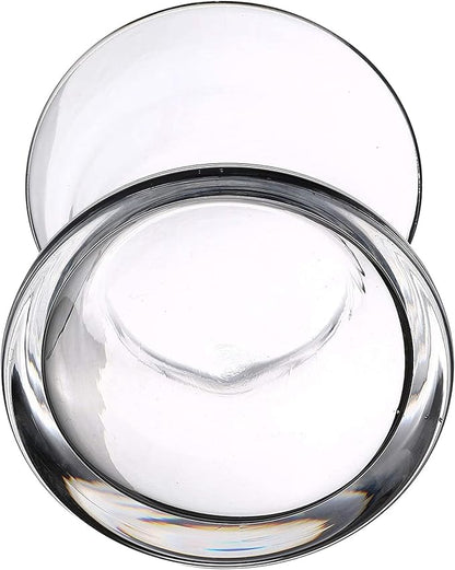 Enova Floral Unique Bouquet Vase, 5.5" W 6" H, Clear Short Hurricane Concaved Glass Flowers Vase for Home Wedding Event Decor (1 Piece)