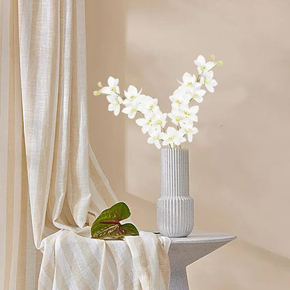 IPOPU White Orchid Artificial Flowers 5 Pcs Real Touch Orchids with Stem for Vase Wedding Party Table Centerpiece DIY Home Office Decor