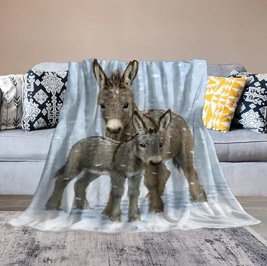 Donkey Gifts for Girls & Women - Soft, Warm & Cozy Fleece Throw Blanket for Kids & Adults - 50"x60"