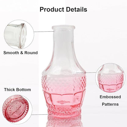 40 PCS Small Glass Bud Vases Set, Mini Flower Vases for Wedding Centerpiece, Table Decoration, Party & Festival Home Decor, Bulk Vintage Miniature Vases for Floral Arrangements, Pink