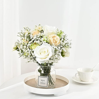 Yastouay Babys Breath Artificial Flowers, 21Pcs Fake White Babys Breath Flowers Artificial Bulk, Real Touch Faux Babies Breath Gypsophila Bouquet for Wedding Floral Arrangement Party Decor