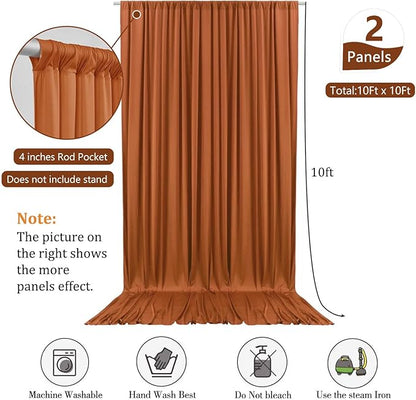 10 x 10 Feet Bronze Backdrop Curtain for Partie, Background Curtains for Photoshoot, Birthday, Wedding, Halloween, Thanksgiving, Christmas, New Year Party Decorations 5Ft x 10Ft, 2 Panels