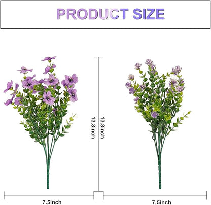 12 Bundles Artificial Flowers for Outdoor,UV Resistant Silk Daisy&Plastic Fake Flowers,Realistic Faux Plants for Spring Decor,Porch,Patio,Garden,Window Box(Mixed)
