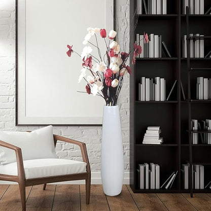 Ceramic White Floor Vase 28 Inches Tall Flower Holder Decorative Large Vases for Table Centerpieces Shelf Home Decor Living Room Branches Sky-Dried Flower Arrangement Simple Decorative