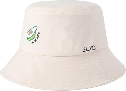 ZLYC Unisex Fashion Embroidered Bucket Hat Summer Fisherman Cap for Men Women