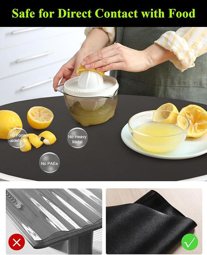Black Plastic Table Cover Protector, 42" Round Waterproof Easy Flat PVC Desk Pad Mat, 1.5mm Thick Vinyl Table Top Protector for Dining Room Table, Office, Dresser