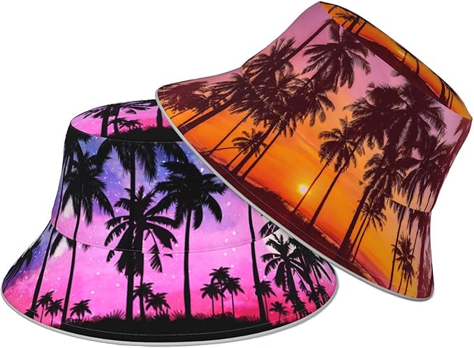 Hat Reversible Fisherman Hats Double Sided Wearing for Women Men Boys Girls