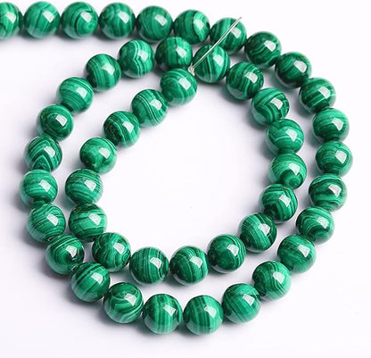 10MM 19PCS Natural Stone Green Malachite 3A Grade Gemstone Loose Beads for Jewelry Making DIY Bracelet