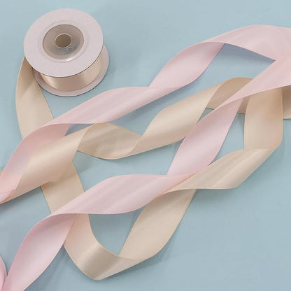 Double-Face Pink Satin Ribbon for Gift Wrapping, Wedding, Baby Shower, Mother's Day & More - 1" X 5 Yard Each, Total 30 Yds Per Package