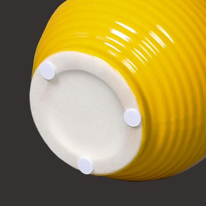 Sunddo Yellow Ceramic Vase 6 Inch - Small Modern Decorative Vase with 1 Handle for Home Decor, Living Room, Kitchen, Shelf, and Centerpiece Table Decorations