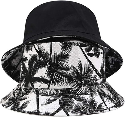 Malaxlx Unisex Bucket Hat Beach Sun Hat Aesthetic Fishing Hat for Men Women Teens, Reversible Double-Side-Wear