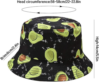 Malaxlx Unisex Bucket Hat Beach Sun Hat Aesthetic Fishing Hat for Men Women Teens, Reversible Double-Side-Wear