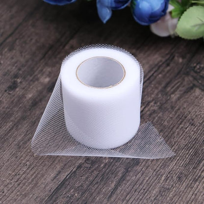 2 PCS White Polyester Mesh Tulle Rolls for Wedding Decorations DIY Craft Sewing Bow Tutu Skirt Bouquet Wrapping Organza Fabric