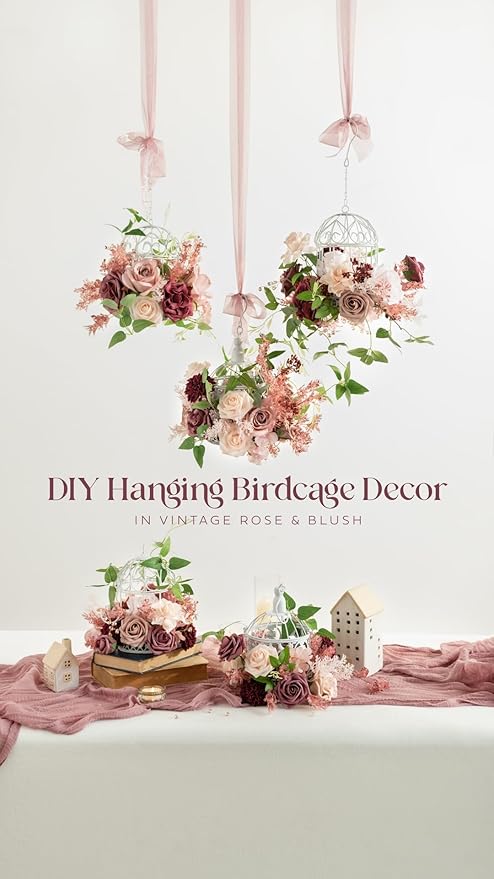 Ling's moment Artificial Flowers 25Pcs Dusty Rose Roses Decor w/Stems,3" Real Touch DIY Foam Floral for Wedding Bouquet/Centerpieces, Outdoors Party Backdrop, Room/Table, and Garden/Pot Decorations