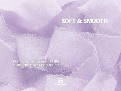 Vitalizart Lavender Purple Chiffon Silk Ribbon 1" x 21 Yd Fringe Fabric Package (3 Rolls * 7 Yd) for Wedding Invitations Bridal Bouquets Decorations Gifts Wrapping & Bow Making Lilac