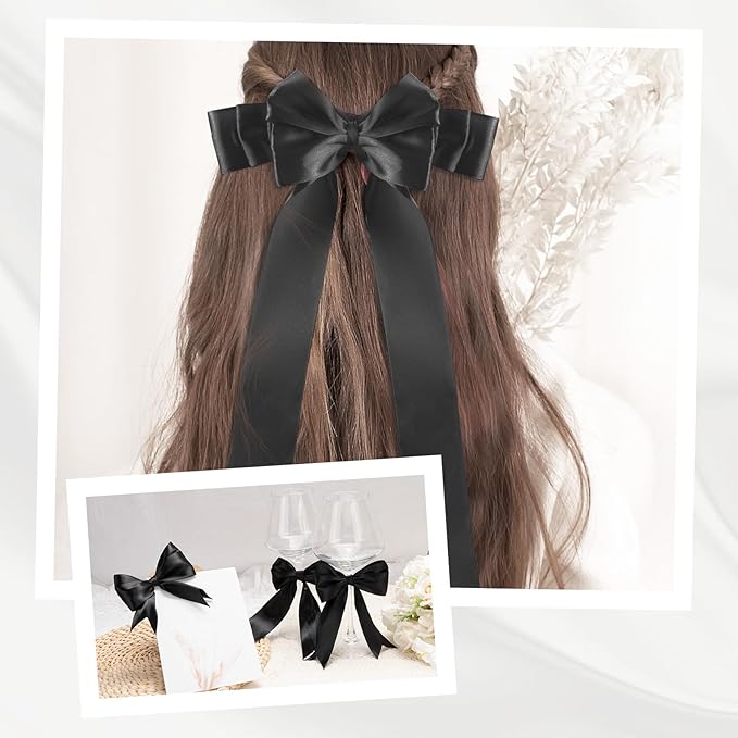 XSEINO 110 Yards Ribbon,1 1/2 Inch Black Satin Ribbon for Flower Bouquet, Gift Wrapping, Ribbons for Crafts, Hair Bows Making, Wedding Party Decoration, Sewing, Invitation Cards, Christmas