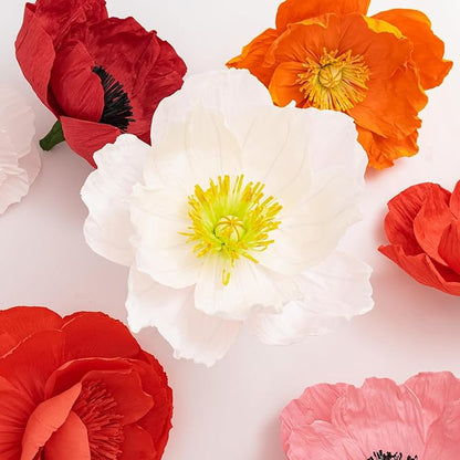 16"/12" 3 Pcs White Large Paper Flower Decoration for Party, Wedding Decoration, Background Wall, Nursery Room Decoration, Bridal Shower, Baby Shower (White,Set/3)