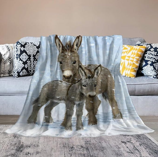 Donkey Gifts for Girls & Women - Soft, Warm & Cozy Fleece Throw Blanket for Kids & Adults - 60"x80"