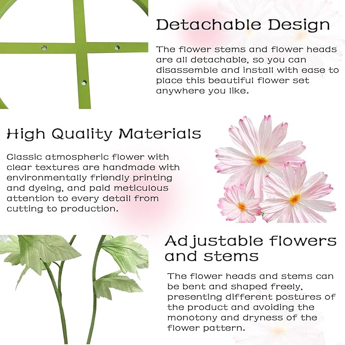 Giant Flowers for Decoration with Stand, Large Artificial Flower Decoration with Standing Base, Big Fake Flower Daisies Bouquet 6.1Ft Wedding Birthday Party Decor Ideal for Home and Event Decor(Pink)