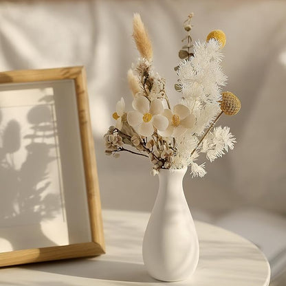 Set of 16 White Bud Vases for Flowers, Japandi Small Vases in Bulk for Centerpieces, Boho Mini Vases for Wedding Decorations, Living Room and Bedroom Decor, Arts and Crafts for Gifts